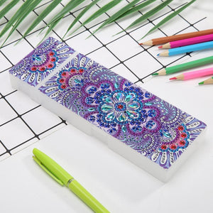 DIY Mandala Special Shaped Diamond Painting 2 Grids Pencil Case Storage Box ktclubs.com