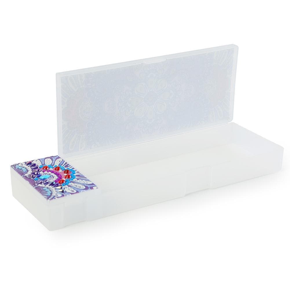 DIY Mandala Special Shaped Diamond Painting 2 Grids Pencil Case Storage Box ktclubs.com