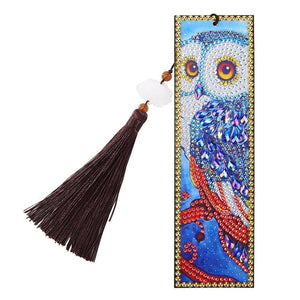 DIY Owl Special Shaped Diamond Leather Bookmark Tassel ktclubs.com