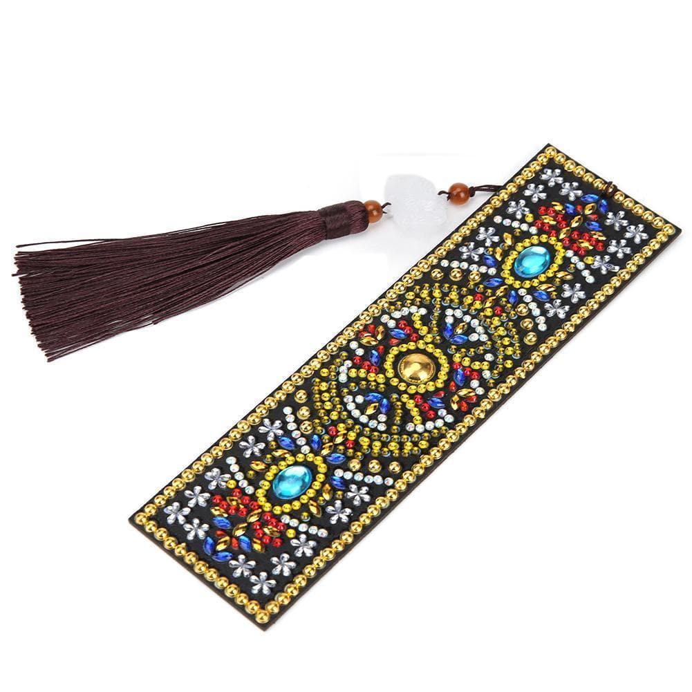 DIY Special Shaped Diamond Creative Leather Tassel Bookmark ktclubs.com