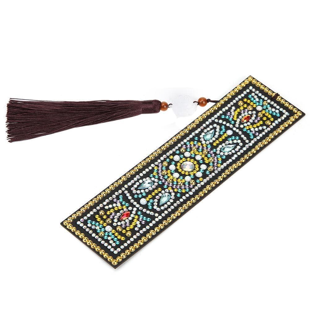 DIY Special Shaped Diamond Creative Leather Tassel Bookmark ktclubs.com