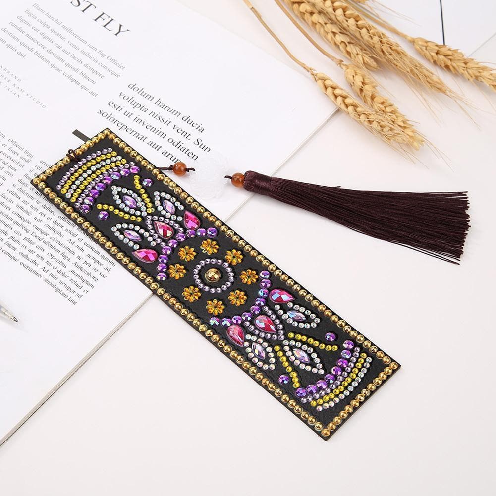 DIY Special Shaped Diamond Creative Leather Tassel Bookmark ktclubs.com