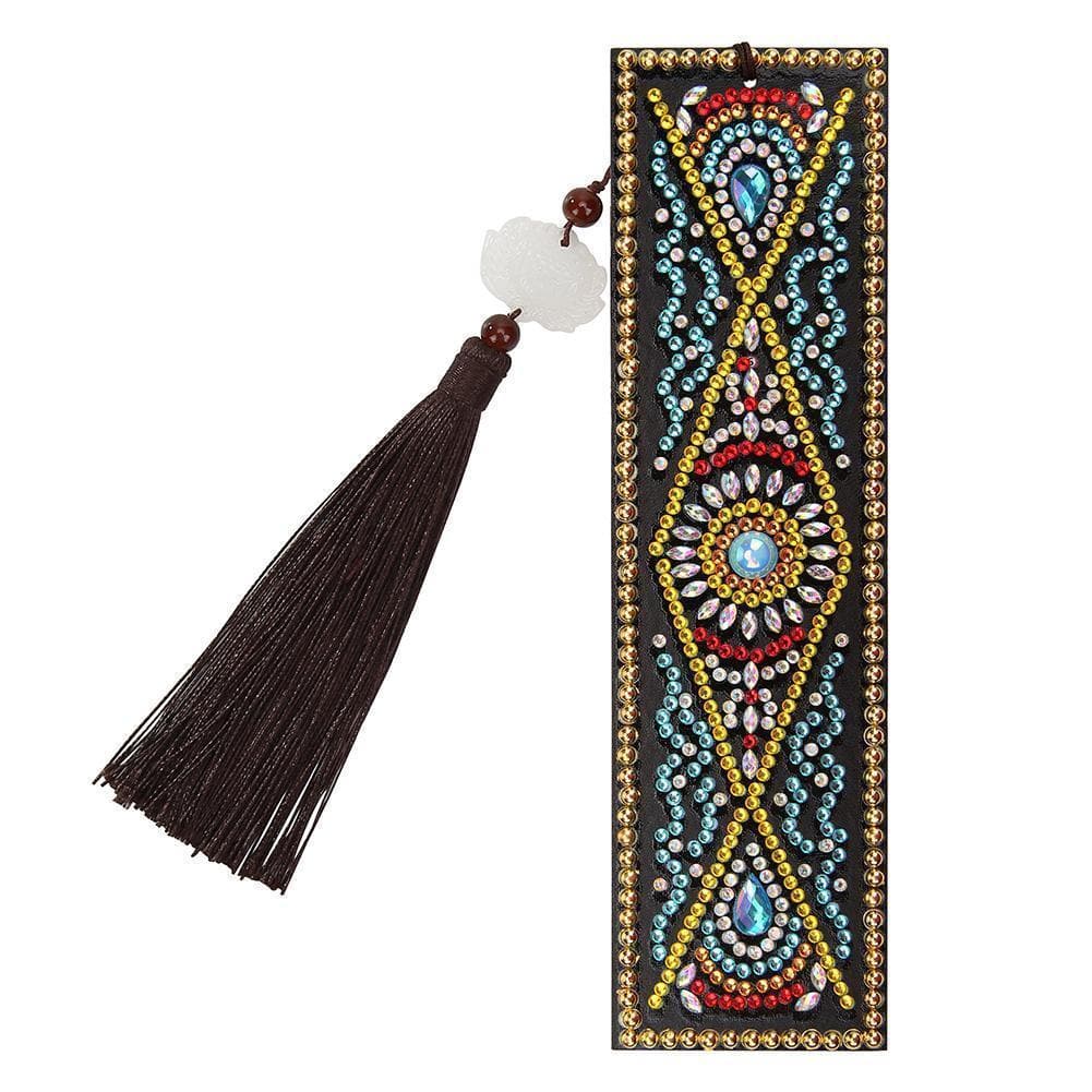 DIY Special Shaped Diamond Creative Leather Tassel Bookmark ktclubs.com