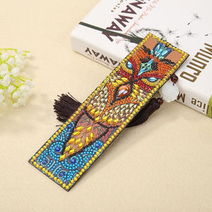 DIY Special Shaped Diamond Painting Creative Leather Bookmarks with Tassel ktclubs.com