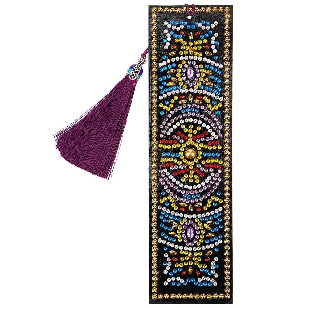 DIY Special Shaped Diamond Painting Creative Leather Tassel Bookmark ktclubs.com