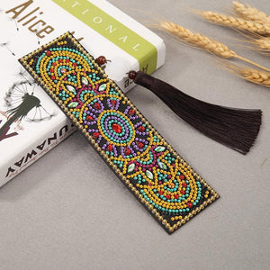 DIY Special Shaped Diamond Painting Creative Leather Tassel Bookmark ktclubs.com