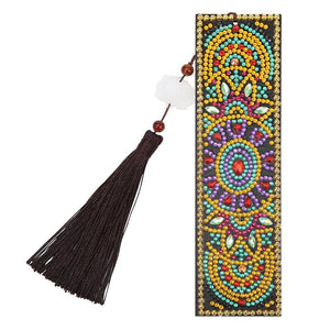 DIY Special Shaped Diamond Painting Creative Leather Tassel Bookmark ktclubs.com