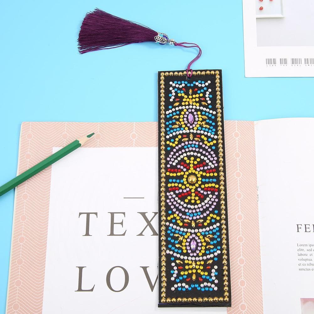 DIY Special Shaped Diamond Painting Creative Leather Tassel Bookmark ktclubs.com