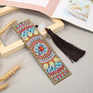 DIY Special Shaped Diamond Painting Creative Leather Tassel Bookmark ktclubs.com