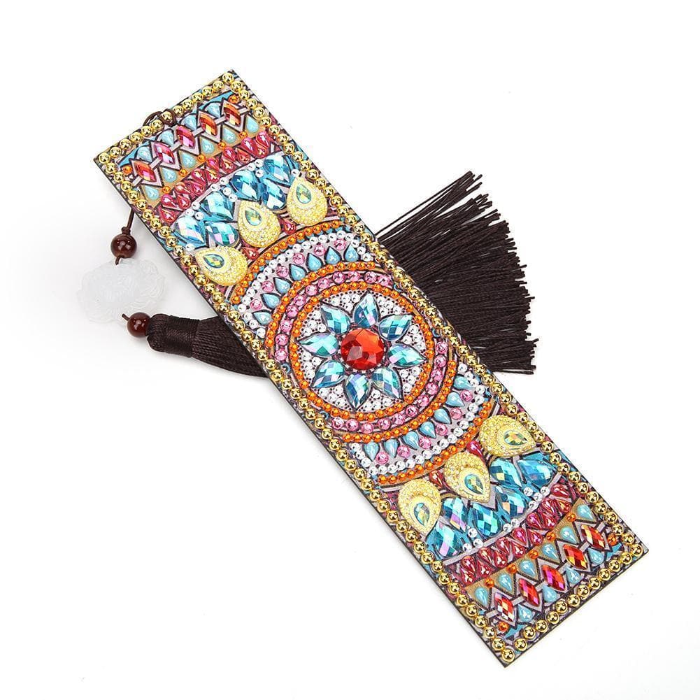 DIY Special Shaped Diamond Painting Creative Leather Tassel Bookmark ktclubs.com