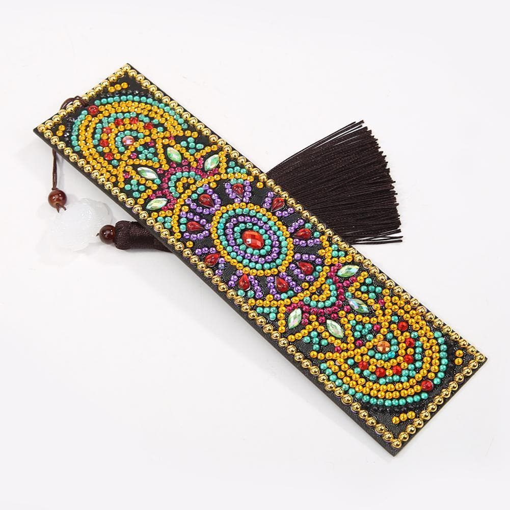 DIY Special Shaped Diamond Painting Creative Leather Tassel Bookmark ktclubs.com