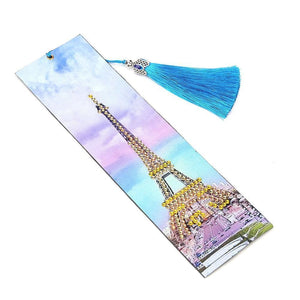 DIY Tower Special Shaped Diamond Leather Tassel Bookmark ktclubs.com