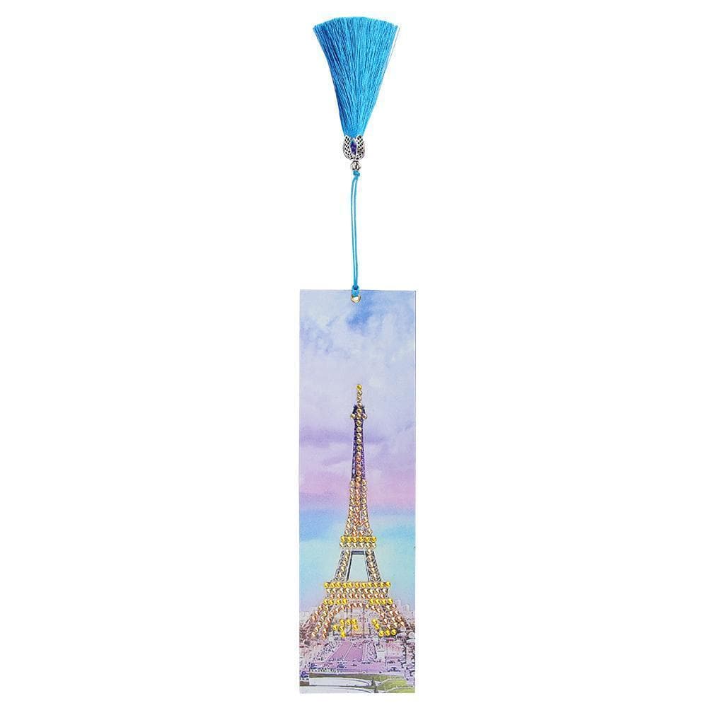 DIY Tower Special Shaped Diamond Leather Tassel Bookmark ktclubs.com