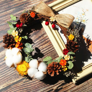 DIY cotton dead vine-Wreath ktclubs.com