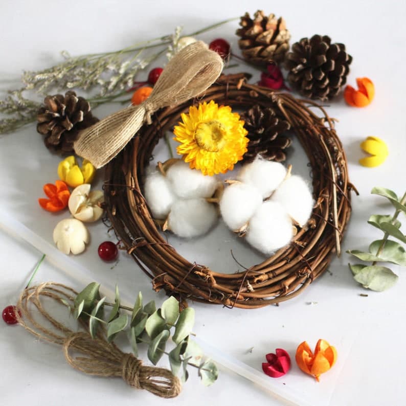 DIY cotton dead vine-Wreath ktclubs.com