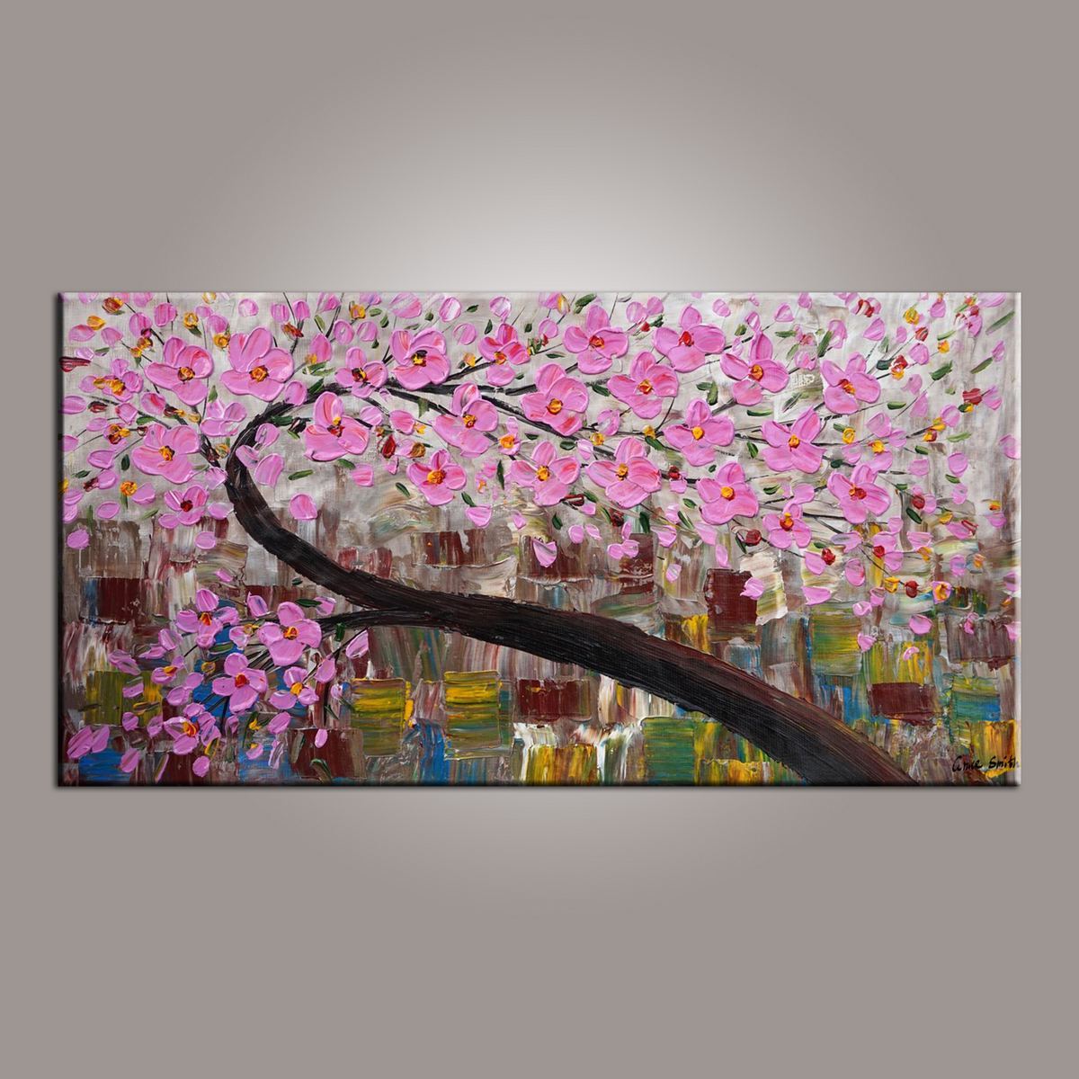 Canvas Art, Flower Tree Painting, Abstract Art Painting, Painting on Sale, Dining Room Wall Art, Art on Canvas, Modern Art, Contemporary Art