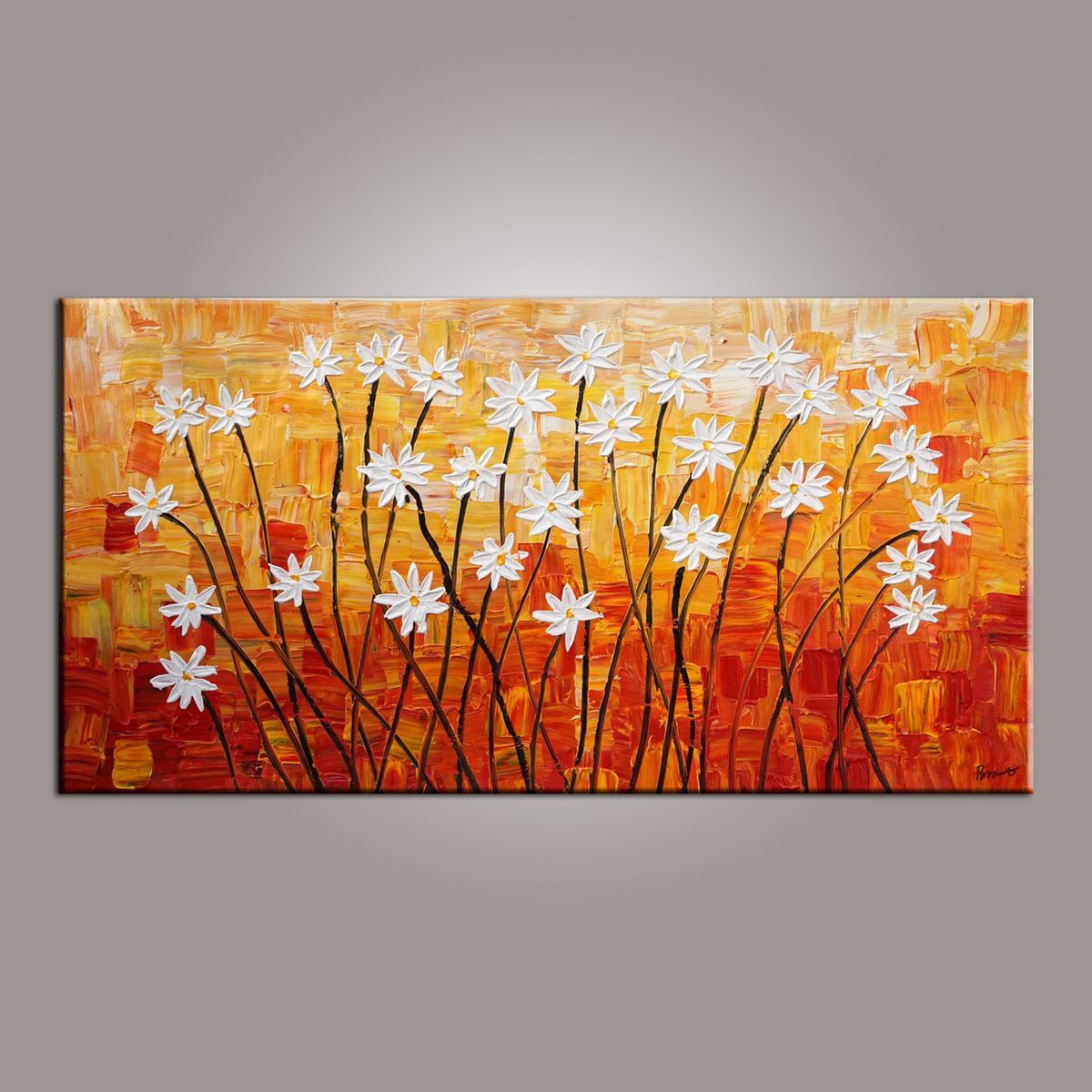 Spring Flower Painting, Painting for Sale, Flower Art, Abstract Art Painting, Canvas Wall Art, Bedroom Wall Art, Canvas Art, Modern Art, Contemporary Art