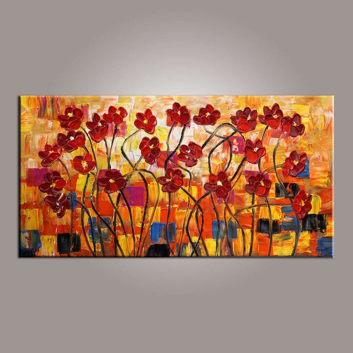 Spring Flower Painting, Canvas Wall Art, Painting for Sale, Flower Art, Abstract Art Painting, Bedroom Wall Art, Canvas Art, Modern Art, Contemporary Art