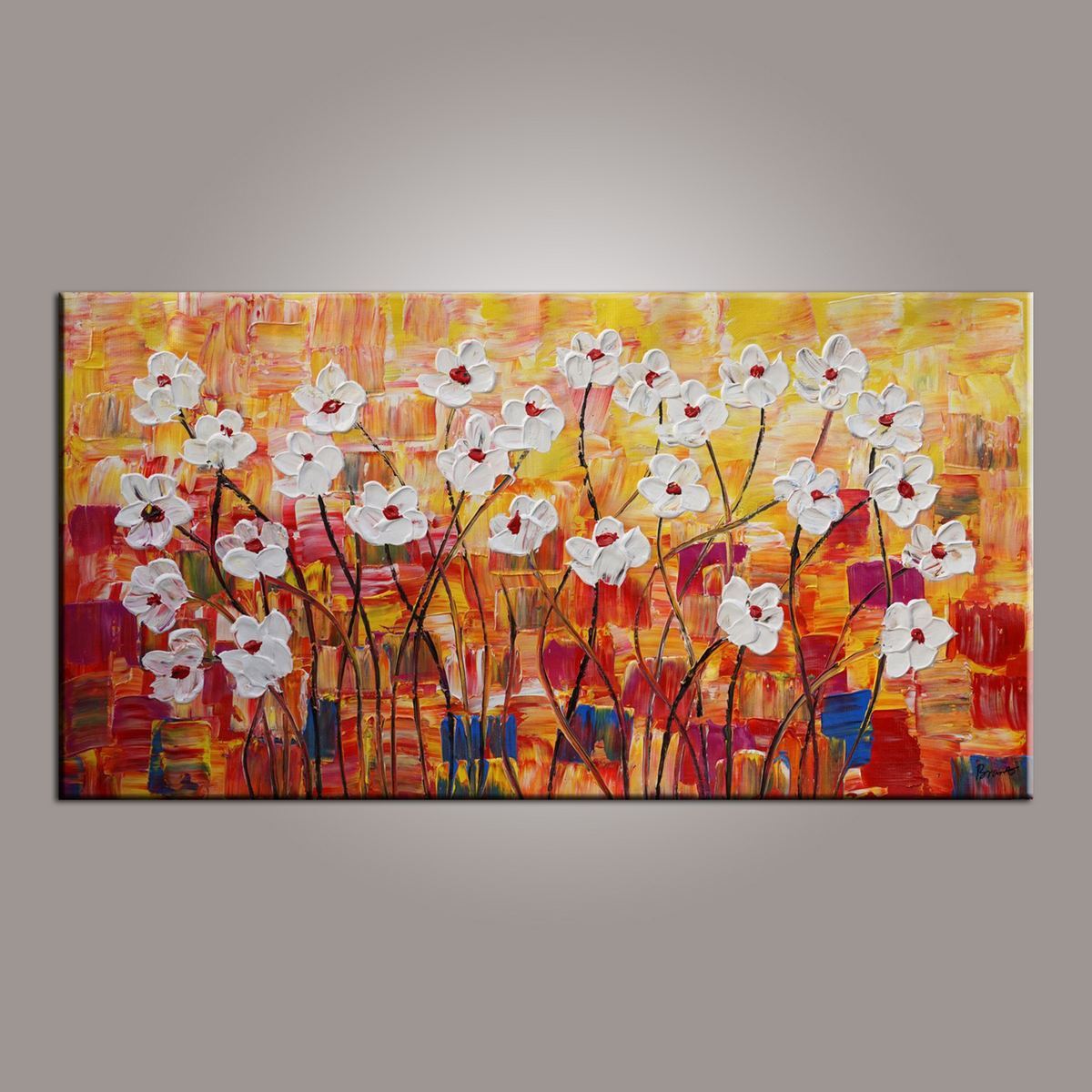 Canvas Wall Art, Painting for Sale, Flower Art, Spring Flower Painting, Abstract Art Painting, Bedroom Wall Art, Canvas Art, Modern Art, Contemporary Art