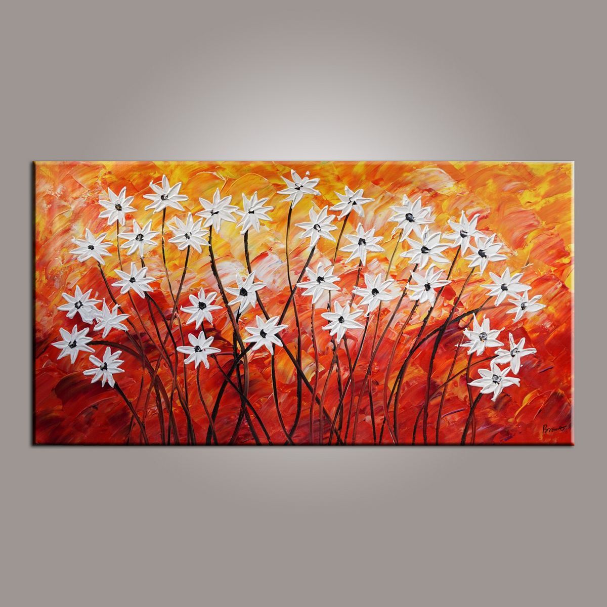 Canvas Wall Art, Flower Art, Abstract Art Painting, Acrylic Painting, Bedroom Wall Art, Canvas Art, Modern Art, Contemporary Art