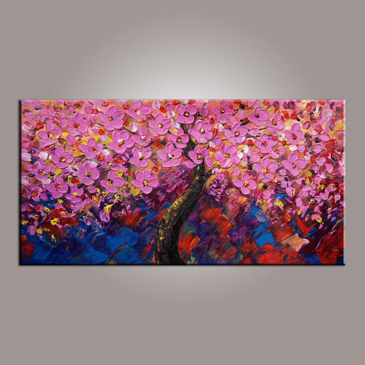 Painting for Sale, Tree Painting, Abstract Art Painting, Flower Oil Painting, Canvas Wall Art, Bedroom Wall Art, Canvas Art, Modern Art, Contemporary Art