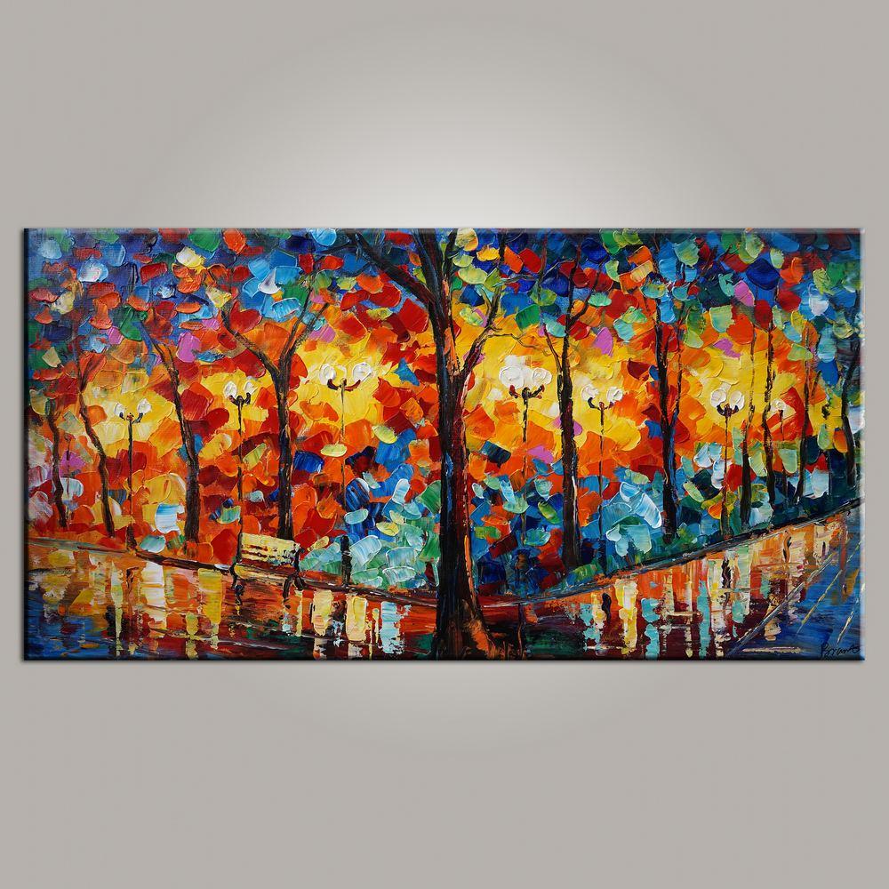 Forest Park Painting, Canvas Art, Living Room Wall Art, Modern Art, Painting for Sale, Contemporary Art, Abstract Art