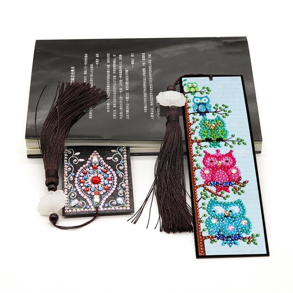 Diamond Painting 5D DIY Special Shaped Art Mosaic Leather Tassel Bookmarks ktclubs.com