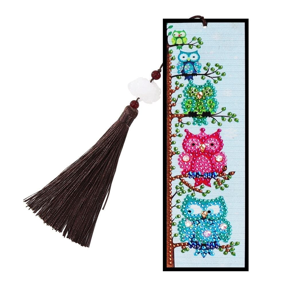 Diamond Painting 5D DIY Special Shaped Art Mosaic Leather Tassel Bookmarks ktclubs.com