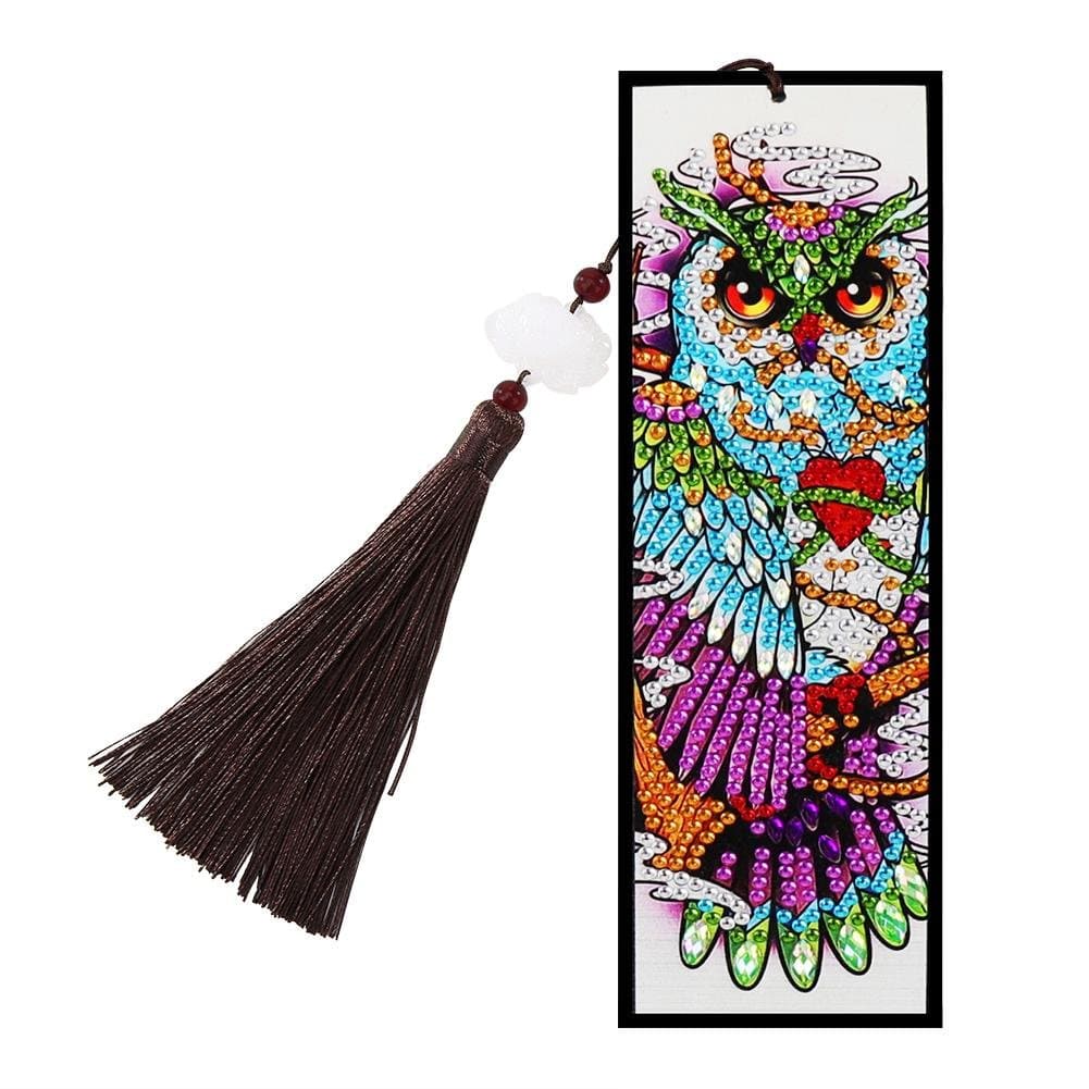 Diamond Painting Bookmark 5D DIY Special Shaped Leather Tassel