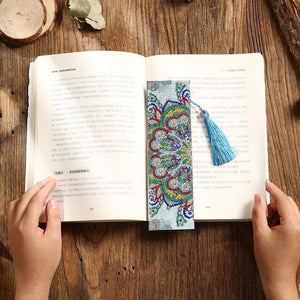 Diamond Painting Bookmark - Leather Tassel Half Flower ktclubs.com