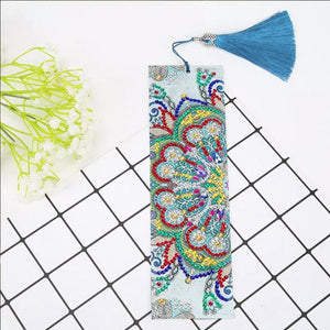 Diamond Painting Bookmark - Leather Tassel Half Flower ktclubs.com