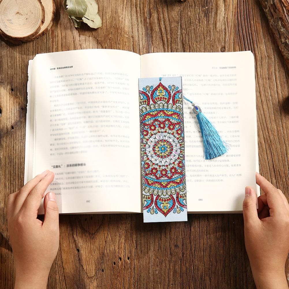 Diamond Painting Bookmark - Special Shaped Diamond - Blue Mandala ktclubs.com