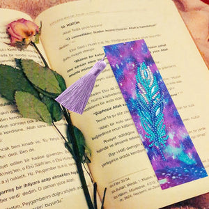 Diamond Painting Bookmark - Special Shaped Diamond - Feather ktclubs.com