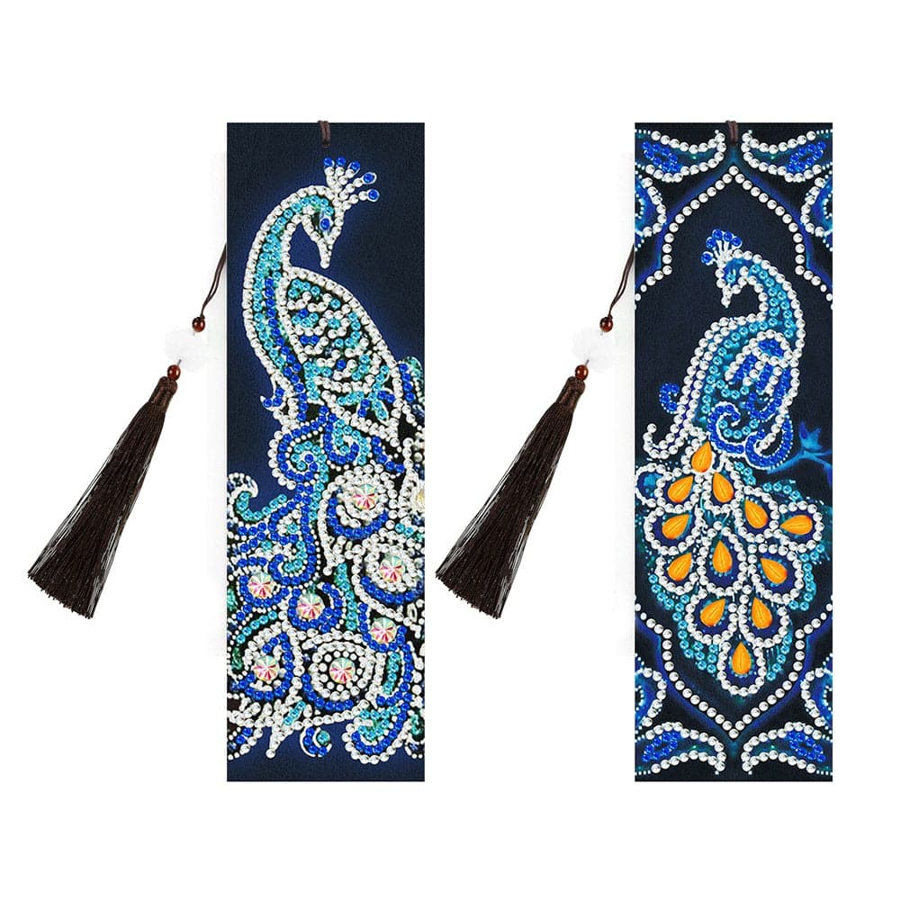 Diy Diamond Painting Bookmarks - Mandala, Embroidered Peacock Bookmarks(set of two) ktclubs.com