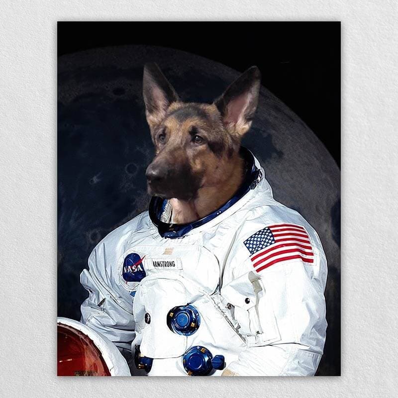 Dog Astronaut Painting Funny Custom Pet Portraits ktclubs.com