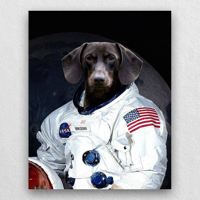 Dog Astronaut Painting Funny Custom Pet Portraits ktclubs.com