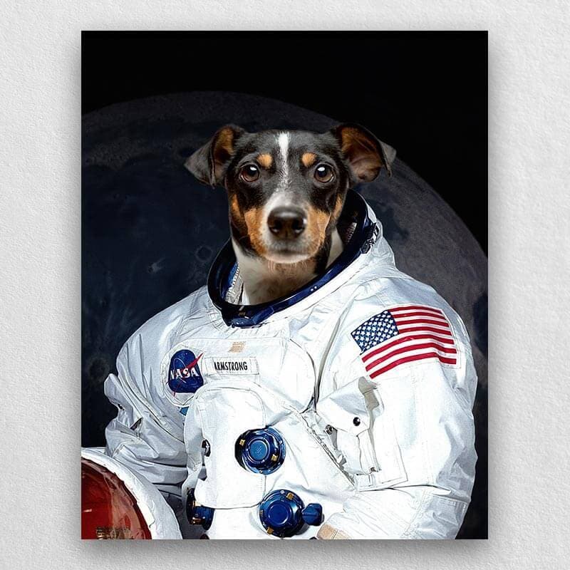 Dog Astronaut Painting Funny Custom Pet Portraits ktclubs.com