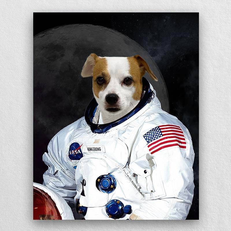 Dog Astronaut Painting Funny Custom Pet Portraits ktclubs.com