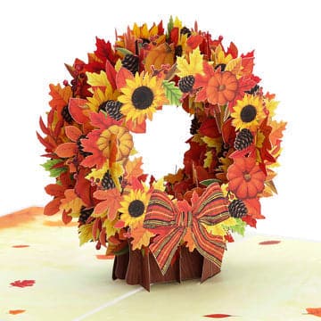 Fall Wreath Pop up Card for Thanksgiving ktclubs.com