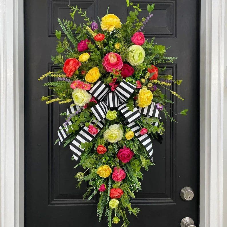 Faux Door Hanging Garland Front Door Hanging Decoration Autumn Colours Season Upside DownTree， wreath ktclubs.com