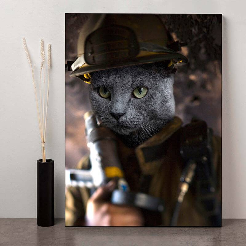 Fire Fighting Best Animal Portraits Dog Lover Painting ktclubs.com