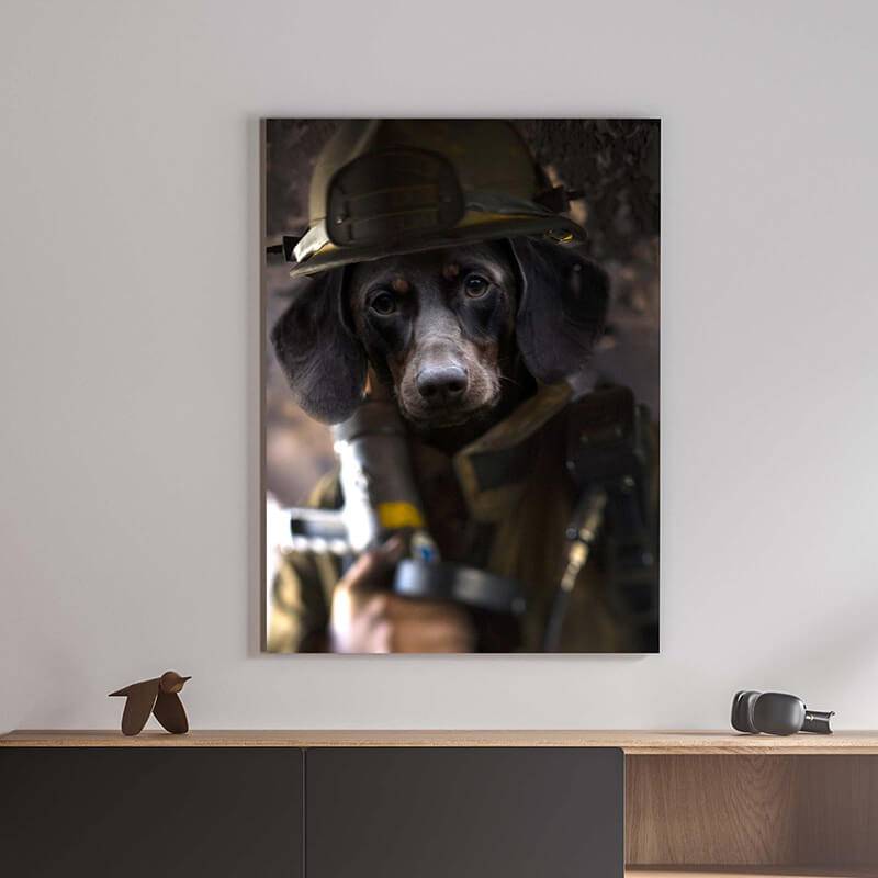 Fire Fighting Best Animal Portraits Dog Lover Painting ktclubs.com