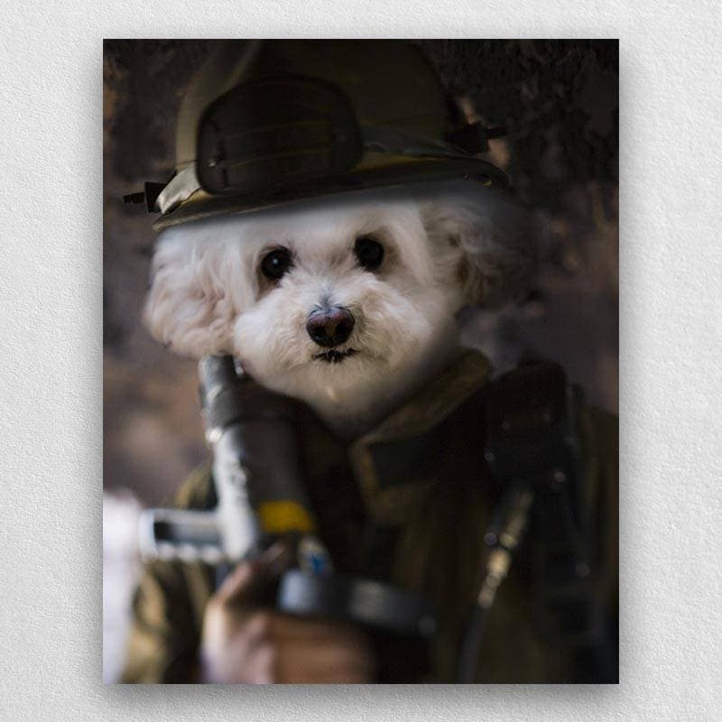 Fire Fighting Best Animal Portraits Dog Lover Painting ktclubs.com