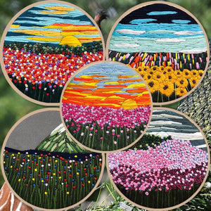 Flower Field - Embroidery ktclubs.com