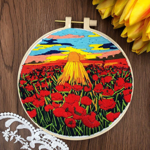 Flower Field-embroidery ktclubs.com