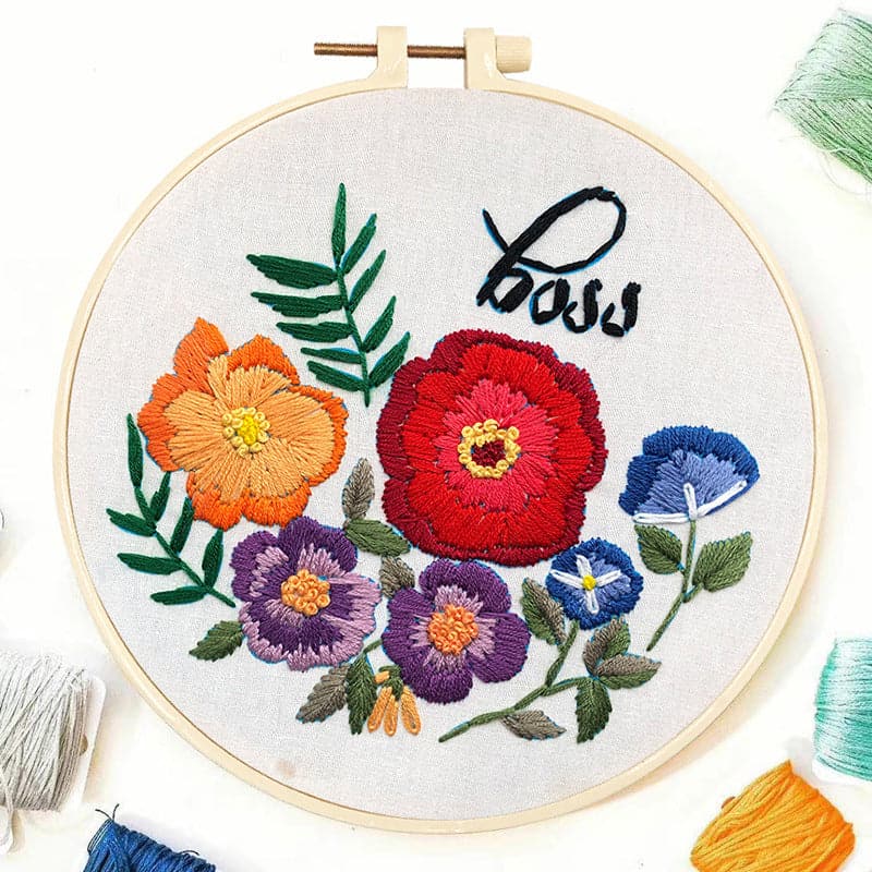 Flowers and tree-embroidery ktclubs.com