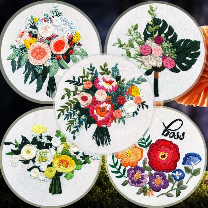 Flowers and tree-embroidery ktclubs.com