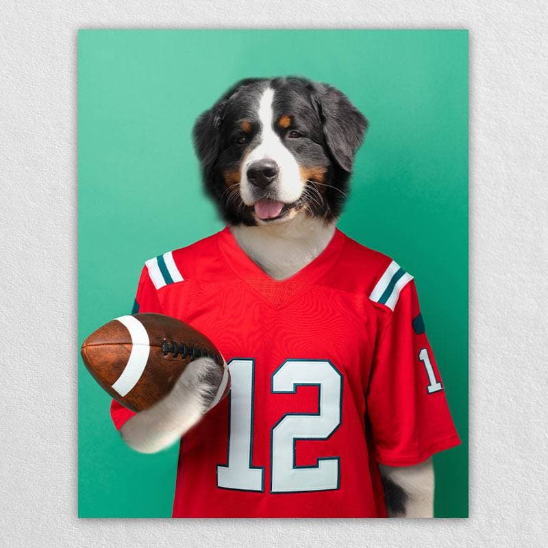 Footballer Pet Memorial Portraits Dog Portrait Gift ktclubs.com
