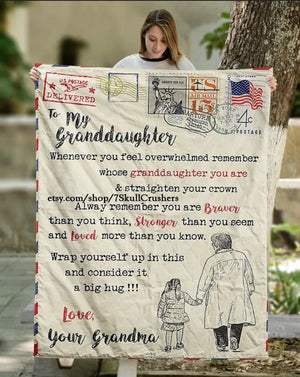 Granddaughter blanket from grandma grandpa fleece sherpa blanket granddaughter blanket Valentine blanket gift granddaughter throw blanket ktclubs.com