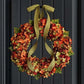 Grateful Autumn Door wreath Hydrangea Garland Faux Flower Decoration Rustic Wall Hanging ktclubs.com